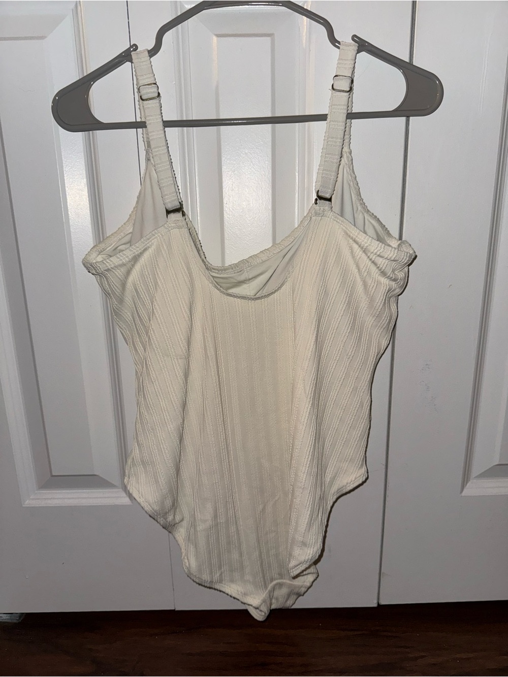 Cream Ribbed One-Piece Swimsuit - Picture 2 of 3